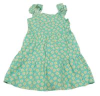 Zeleno-žluté květované lehké šaty Primark