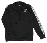 Černá sportovní propínací mikina s nápisem Chapter young