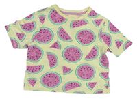 Světležluté oversize tričko s melouny Tu