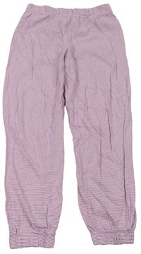 Starorůžovo-bílé pruhované pyžamové kalhoty Yigga