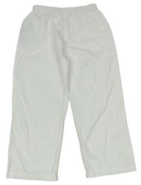 Bílé plátěné lehké kalhoty Zara