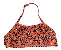 Neonově oranožovo-černá plavková lambáda s leopardím vzorem Primark