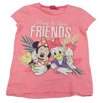 Neonově růžové tričko s Minnie a Daisy zn. Disney