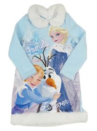 Světlemodré plyšové šaty s Annou a Elsou Disney
