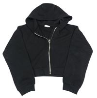 Černá propínací crop mikina s kapucí Matalan