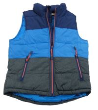 Modro-šedá šusťáková zateplená vesta Tchibo