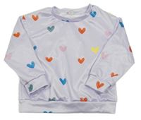 Lila mikina se srdíčky Shein