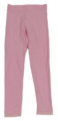 Růžové legíny s krajkou George