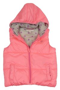 Neonově růžová šusťáková zateplená vesta s kapucí Esprit