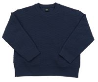 Tmavomodrý žebrovaný svetr River Island