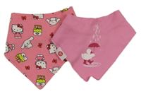 2set - 2x růžový slinták - s Hello Kitty + s kachničkou 