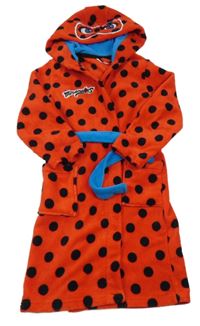 Červeno-černý puntíkatý plyšový župan s kapucí - Miraculous