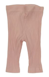 Světlerůžové žebrované legíny 