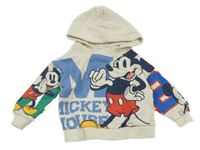 Smetanovo-barevná mikina s Mickeym a kapucí Disney