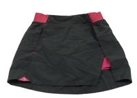 Antracitovo-růžová šusťáková sportovní sukně s všitými kraťasy Quechua