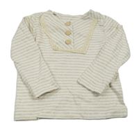 Béžovo-bílé pruhované triko 