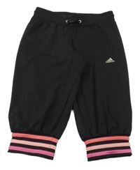 Černo-růžové capri sportovní tepláky Adidas
