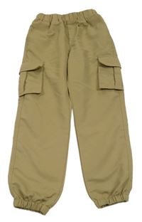 Béžové cargo cuff kalhoty 