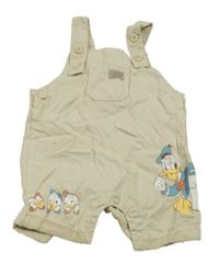 Béžové plátěné laclové kraťasy s Donaldem Primark