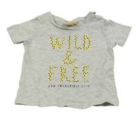 Světlešedé tričko s nápisem MANOR