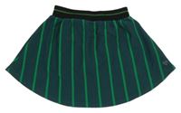 Petrolejovo-zelená pruhovaná žebrovaná sukně 