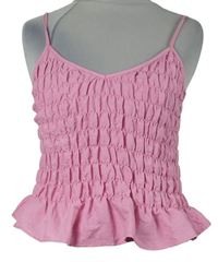Dámský růžový žabičkový crop top Primark 