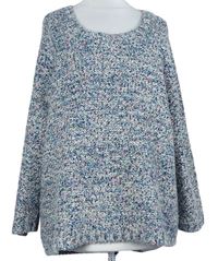 Dámský modro-růžový melírovaný svetr M&S