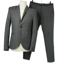 2set - Pánský tmavošedý společenský oblek H&M vel. 33R