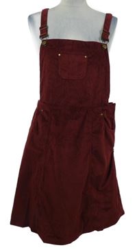 Dámské vínové manšestrové laclové šaty Gini London