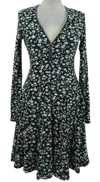 Dámské petrolejové kytičkované šaty New Look 