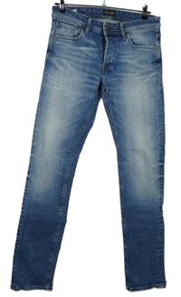 Pánské modré šisované slim fit rifle Jack&Jones vel. 32/32