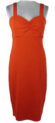 Dámské červené vzorované midi pouzdrové šaty Quiz 