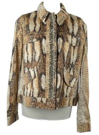 Dámská hnědo-béžová vzorovaná plátěná bunda s kamínky Airfield 