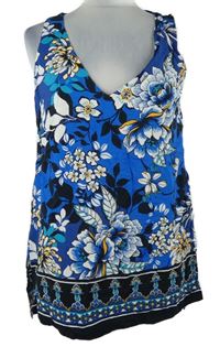 Dámská safírovo-černá květovaná halenka F&F