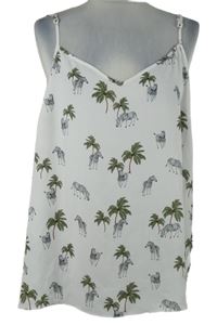 Dámský bílý top se zebrami Primark 