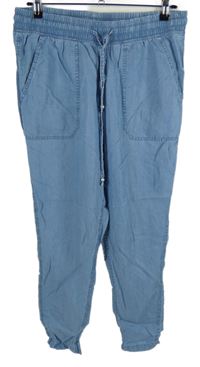 Dámské světlemodré lehké riflové cuff kalhoty Up2Fashion 