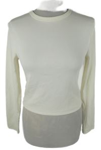 Dámské smetanové žebrované crop triko Primark 