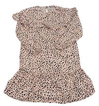 Světlerůžové lehké šaty s leopardím vzorem George