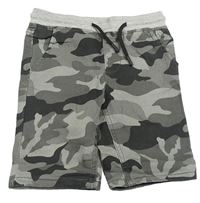 Šedé army riflové kraťasy s úpletovým pasem Primark