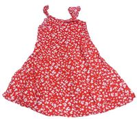 Červené květinové plátěné šaty Primark