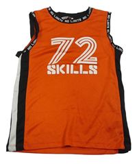 ORanžové sportovní tílko s číslem a proužky Pep&Co