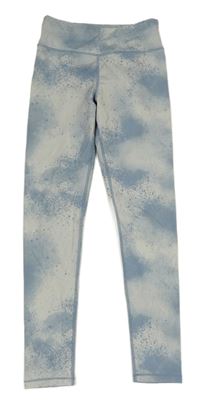 Světlemodro-bílé sportovní legíny H&M