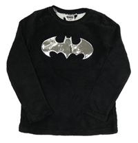 Černá chlupatá mikina s Batmanem 