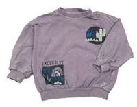 Fialová oversize mikina s potiskem George