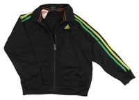 Černá sportovní funkční propínací mikina s logem Adidas