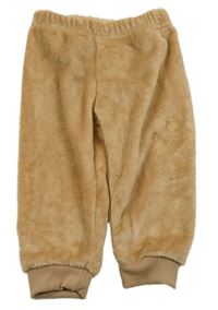 Béžové chlupaté domácí kalhoty 