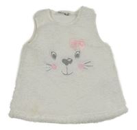 Bílé huňaté šaty s čumákem Ergee