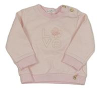 Světlerůžová mikina s nápisem a kytičkou Gymp