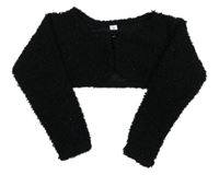 Černé třpytivé huňaté bolerko