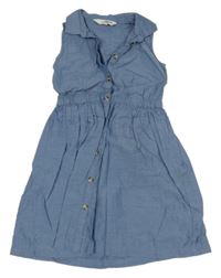 Modré plátěné šaty H&M